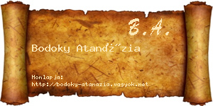 Bodoky Atanázia névjegykártya